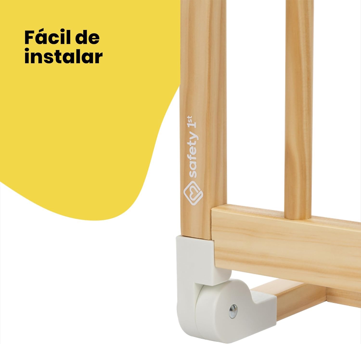 Safety 1st Wooden Bed Rail 110 cm, Barrera Seguridad Niños Cama, 18M-5A, Barrera Cama Niños Reclinable, Bloqueo Automático, FSC® 100 % Madera certificada, Fácil de Plegar y Guardar, Natural Wood