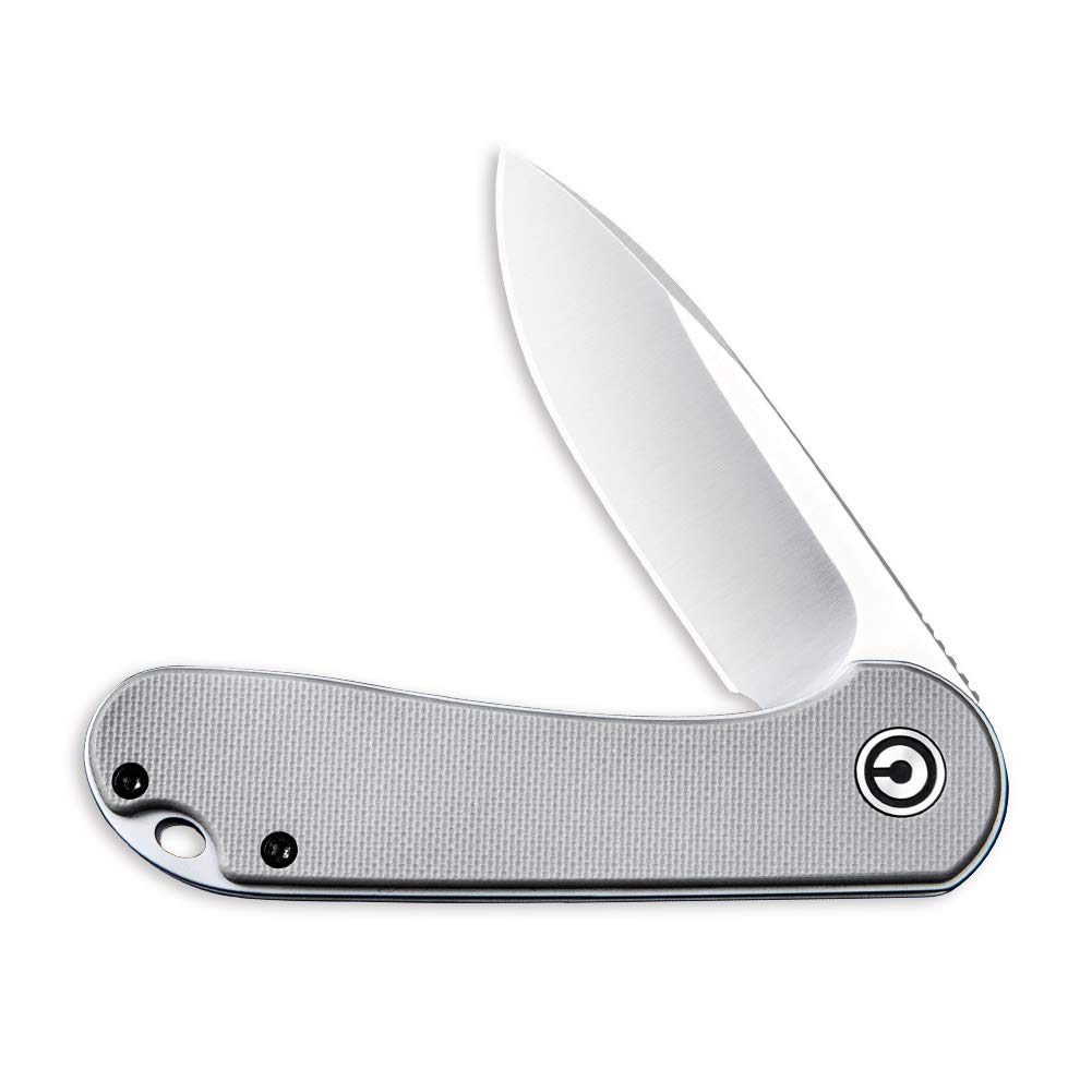 CIVIVI Knives Elementum Folding Pocket Knife 2.96" D2 Satin Blade,G-10 Handles for EDC C907B (Gray)
