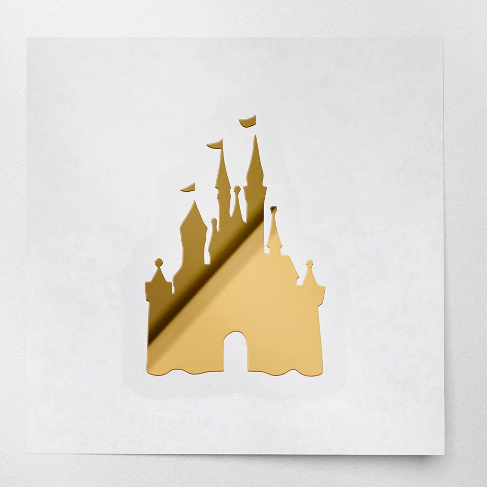 ANGDEST CLUB Decal Stickers of Castle (Metallic Gold) Premium Waterproof Vinyl Decal Stickers for Laptop Phone Accessory Helmet Car Window Mug Tuber
