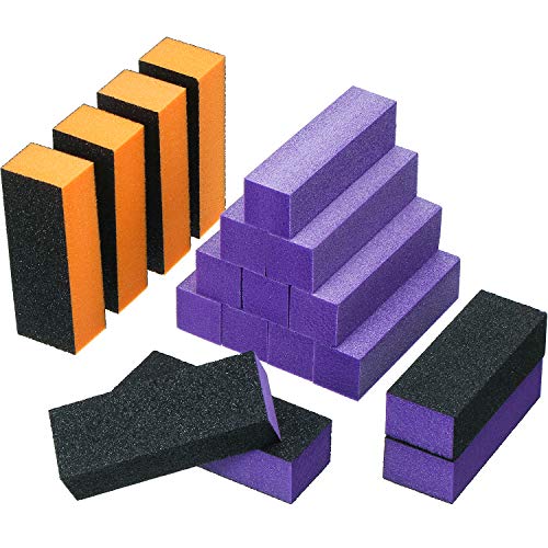 18 Pieces Nail Buffer Block Set, Including 10 Pieces 4 Way Nail Sanding Block Polisher Buffing File and 8 Pieces 3 Side Nail Buffer Sanding Block Polisher Art Pedicure Manicure File Tool