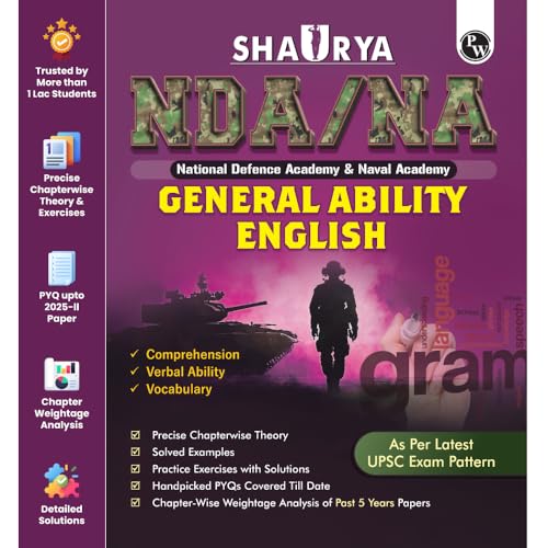 Image of PW Shaurya NDA /NA General Ability English Book | 2025 Solved Paper | Comprehension, Verbal Ability, Vocabulary | Chapterwise Theory, PYQs, Practice Exercises for 2025-26 Exam