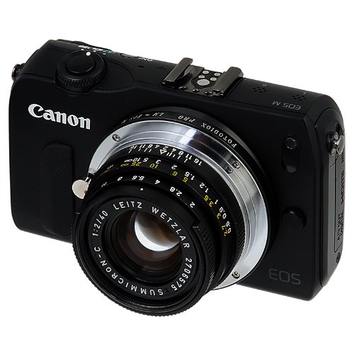 Fotodiox Pro Lens Mount Adapter - Leica M Rangefinder Lens to Canon EF-M Camera Body Adapter, fits EOS M Digital Mirrorless Camera