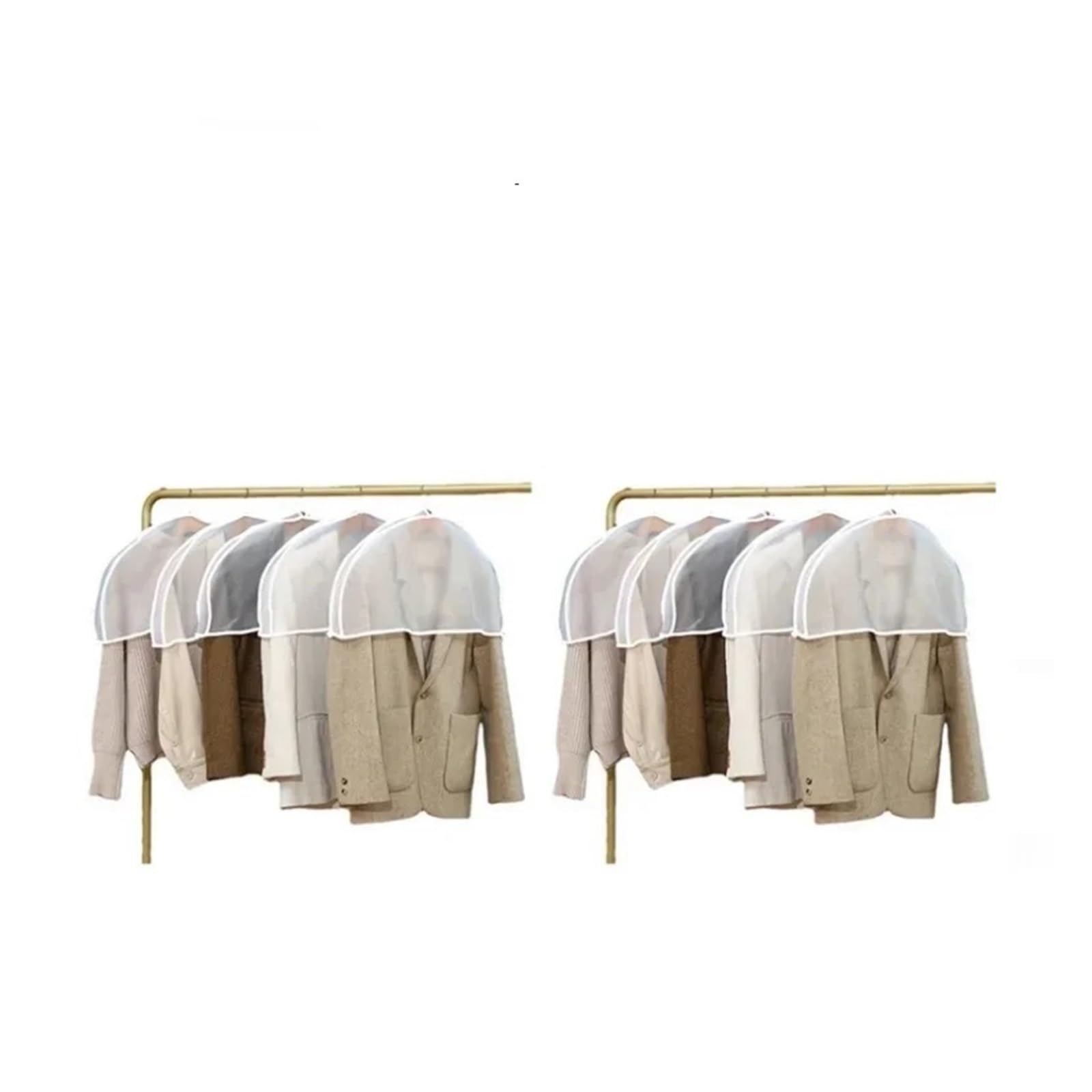 Clothes Covers Translucent Shoulder Covers Garment Clothes Dust Cover Hanger Bags Protective for Clothes(10PCS)