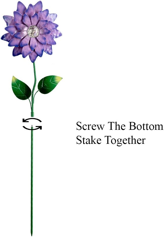 hogardeck Metal Flower Decorative Garden Stakes, 26"  Outdoor Garden Decor 8" Shaking Head Sunflowers Ornament Glow in Dark, Yard Art Fall Decorations for Patio Lawn, 2 Pack(Purple & Red) : Patio, Lawn & Garden