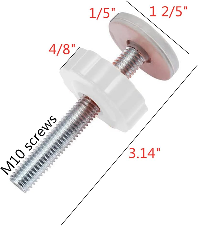 Baby Gate Threaded Spindle Rods 4 Pack, M10 (10mm) Extra Long Extender Replacement Bolt Parts for Pressure Mounted Baby & Pet Safety Gates, Tension Gate Extension Kit with Wall Protectors, White