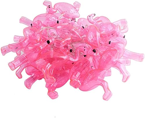 Miniatura 6 de Fantasee 3M - Guirnalda de 20 luces LED de flamenco, funciona con pilas, luces LED fantásticas para dormitorio, habitación de bebé, habitación de