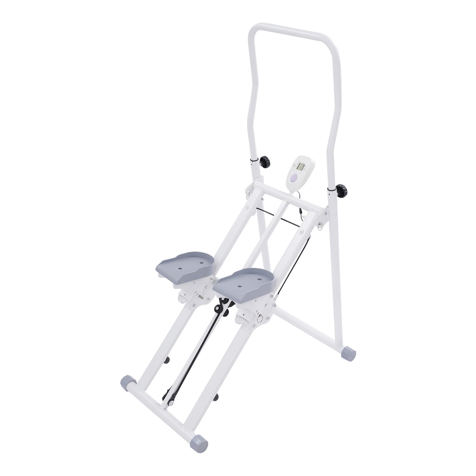 Stepper, Climber Fitness, máquina de escalonado vertical, dispositivo de entrenamiento con pantalla LCD y asas, escalón de escaleras plegable, manillar y pedales ajustables