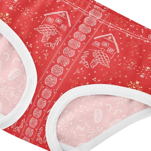 Christmas Gingerbread Houses Red Toddler Girls Underwear 2t Cotton Little Girl Panties Funny Briefs Undies Kids4