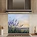 Tempered Glass Backsplash, Lavender Field Glass Backsplash, Kitchen Backsplash Behind Stove, Glass Backsplash for Kitchen Wall, Easy to Install Stove Backsplash