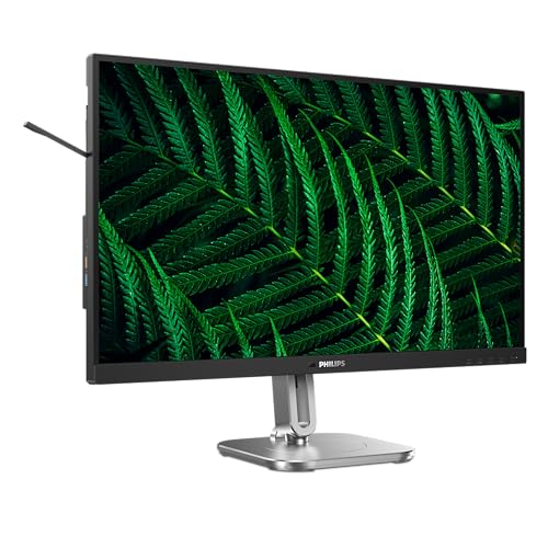Philips 27B2G5500 - Monitor Full HD de 27 Pulgadas, Ajustable en Altura, Altavoces, Adaptive Sync (2560x1440, 75 Hz, 2X HDMI 1.4, 1x DisplayPort 1.2, USB Hub) Oscuro/Gris