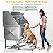 DWVO Professional Pet Dog Bathing Station for Grooming, 50'' Dog Grooming Bathtub with Left Stairs, Floor Grate, Faucet, Showerhead & Soap Holder for Large, Medium & Small Pets