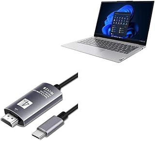 BoxWave Cable Compatible with Lenovo ThinkBook 13s (21AR) - SmartDisplay Cable - USB Type-C to HDMI (6 ft), USB C/HDMI Cable for Lenovo ThinkBook 13s (21AR) - Jet Black