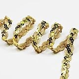 12 Meter, breites 1,5 cm langes goldfarbenes Paillettenband zum Basteln, Nähen, Kleid, Tanzkostüme, Stirnband (Gold)