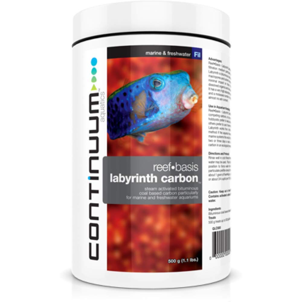 CONTINUUM AQUATICSReef Basis Labyrinth Carbon – Coal Based Carbon Filter Media for Marine Saltwater and Freshwater Aquariums