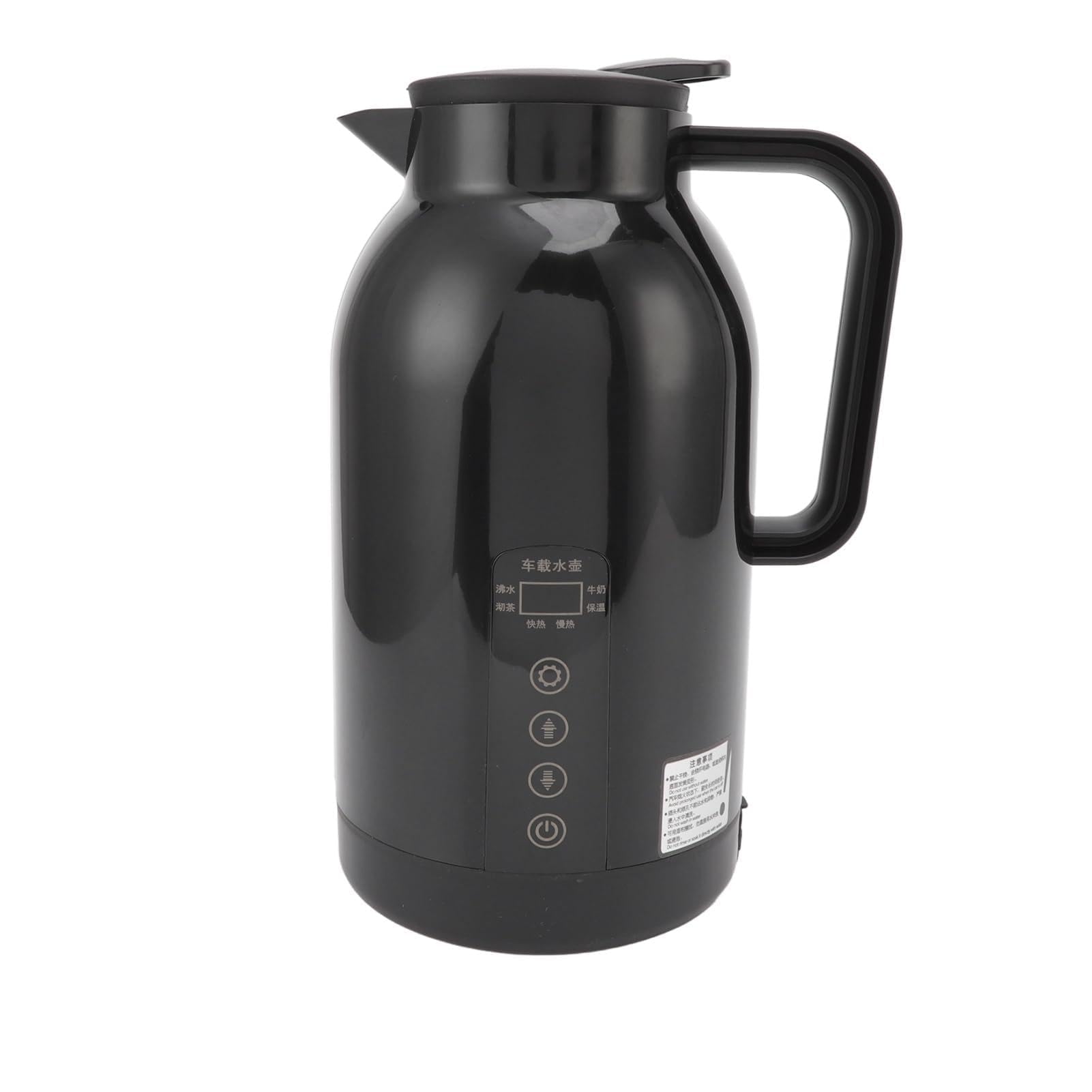 Taza Calentadora para Coche, 1300ml Hervidor de Agua Eléctrico | Stainless Steel Electric Car Kettle, 12V-24V Cigarette Lighter Plug, for Travel and Baby