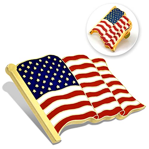 Image of PinMart American Flag Lapel Pin - Made in the USA - Patriotic Enamel Pin