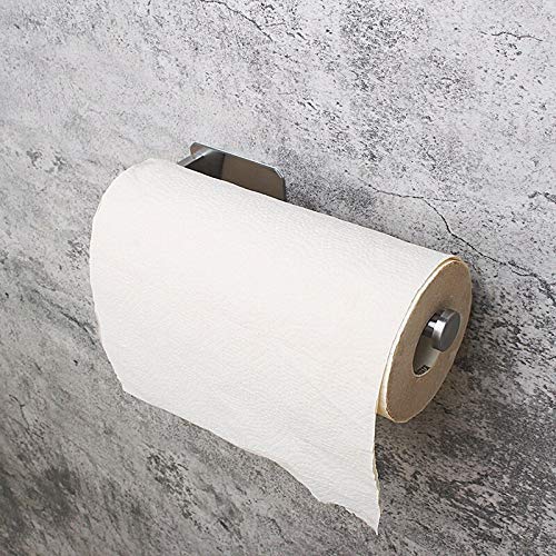 TOMYEUS Uchwyt na rolkę kuchenną samoprzylepny uchwyt na papier toaletowy ze stali nierdzewnej akcesoria do ręczników łazienkowych uchwyt na papier toaletowy
