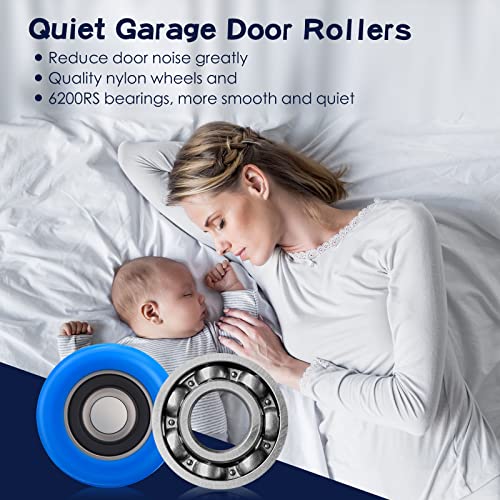 image for Lounsweer Garage Door Rollers Hinges Set Bracket Screw Wire Rope Repla