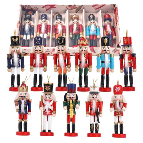 Nussknacker Klein 15 COMBIUBIU 11PCS Nussknacker Figur-Weihnachtsbaum Anhänger,Soldat Aus...