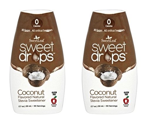 SweetLeaf Sweet Drops Coconut Liquid Stevia Sweetener - Stevia Coconut Drops, Zero Calories, Zero Sugar, Non-GMO, Gluten-Free, Keto Friendly, Liquid Stevia Drops - 1.7 Fl Oz, Pack of 2