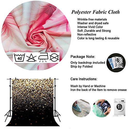 Sensfun Black And Gold Backdrop Golden Spots Graduation Backdrop Vinyl Photography Backdrop Vintage Abstract Background For Family Birthday Party Newborn Studio Props 5X7Ft #TOP4