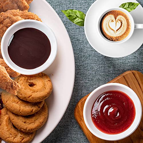 ACONDE Round Sauce Bowl, 12pcs Small Bowls, for Snacks Sauce, Condiments, Side Dishes, White - Image 2