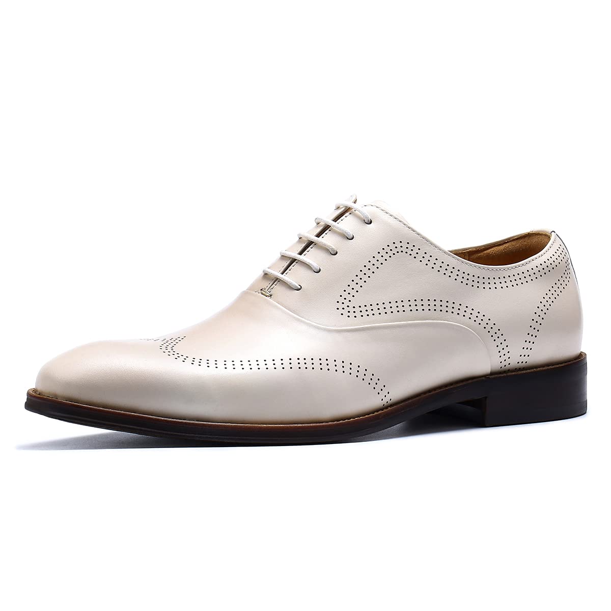 Scarpe Eleganti Formali Business da Uomo Oxfords in Pelle Confortevoli Casual Brogues Basse Stringate da Vestito