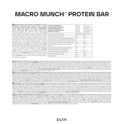 Barrita proteica ópimo para llevar en la mochila de gimnasio Bulk Macro Munch 12 unidades 6