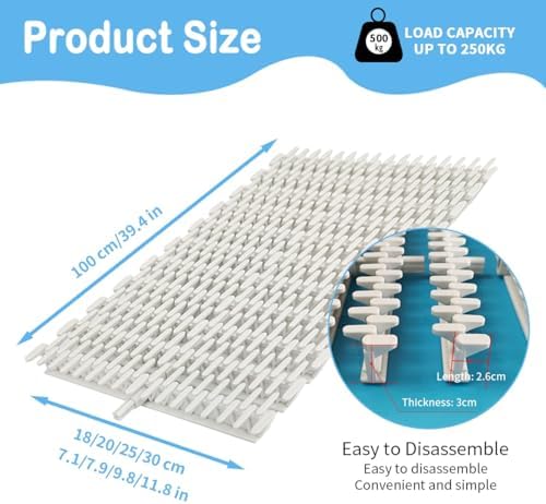 Swimming Pool Drainage Grating Cover - Durable PP Plastic Overflow Grate Strip for Walkways, Balcony, Shower - White Spliced Grille (1pc, 30x100cm)