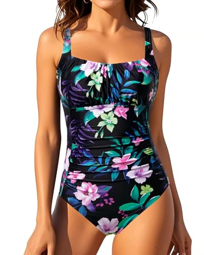 Image of Aqua Eve One Piece Bathing Suit for Women Tummy Control Swimsuit Slimming Vintage Swimwear