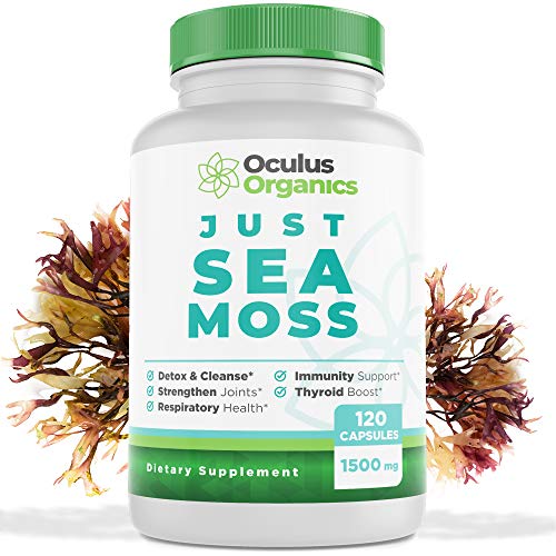 Oculus Organics JUST SEA Moss (120 Capsules/1500mg Serving) | Sea Moss Organic | Irish Sea Moss Organic Raw | Seamoss Raw Organic | Sea Moss Capsules | Sea Moss Capsule