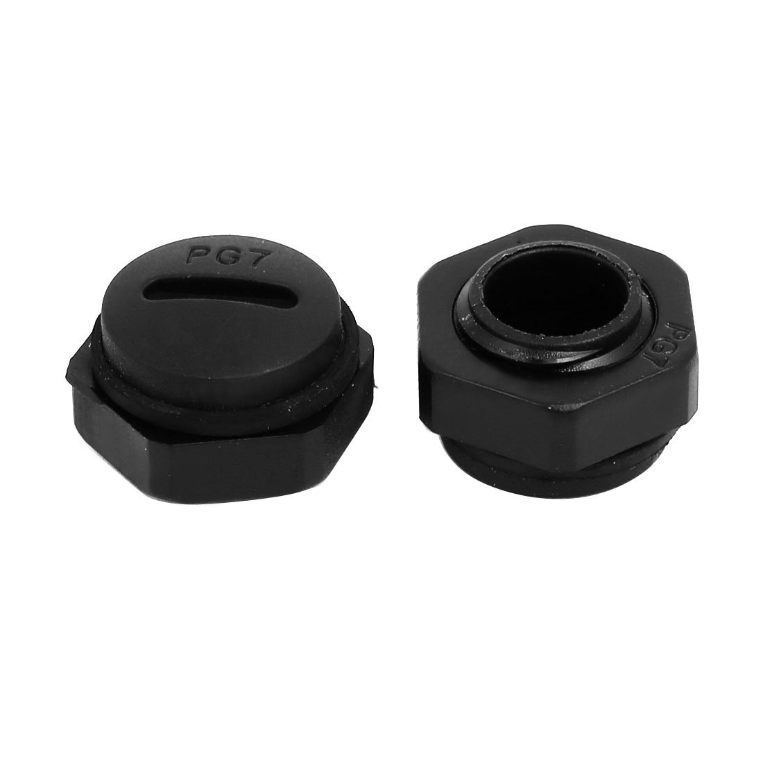 Aexit PG7 Nylon Transmission Male Threaded Cable Gland Screw End Cap Cover Black 10pcs