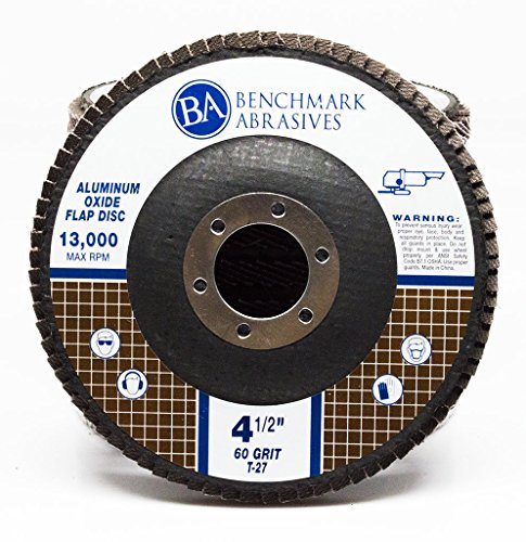 Benchmark Abrasives 4.5 Inch X 7/8 Inch Aluminum Oxide Flap Discs For Sanding cover