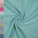 jerseystoff kinder Breite: 150cm Jersey Stoff Noah, gestreift 2mm, hellmint/dunkelmint (50cm x 150cm)