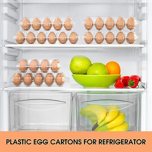 100 Pack Egg Cartons Cheap Bulk 12 Count Clear Plastic Egg Containers for Chicken Eggs, Reusable Egg Holder for Home Ranch Farm Commercial Market Display, Plastic Egg Packaging for Craft Projects - Thumbnail 6