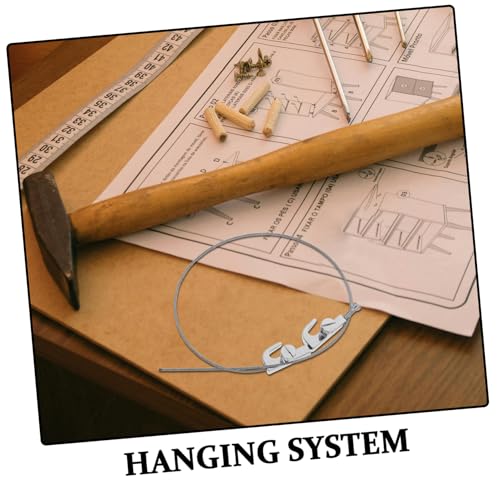 Image of Stainless Steel Picture Rail Hooks Hanging Kit Wire Picture Hanging System with Multiuse Hooks for Art Photos and Decor Effortless Installation for Galleries and Studios