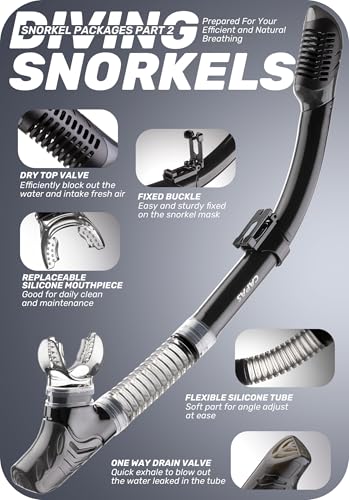 CAPAS Set de Máscara de Snorkel, Aletas Ajustables para Adultos y Tubo Seco de Snorkel, Tamaño de Viaje miniatura 4