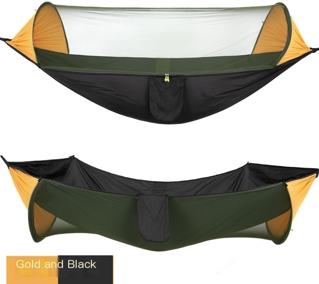 Hammock Double Automatic Quick-Opening Mosquito Net Hammock Camping Outdoor Sunshade Anti-Mosquito Hammock Tent Indoor Swing Hammock Outdoor(Blue)