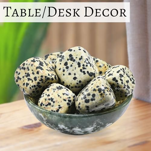 Image of Certified Dalmatian jasper Crystal Healing Tumbled Stone, Natural Polished Crystals for DIY Crafts, Manifestation, Meditation, Pooja Feng Shui and Reiki Healing (30 Grams)