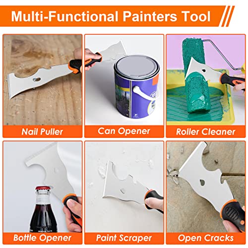 Thinkwork Putty Knife Set - 14Pcs Stainless Steel Paint Scraper Tools, Drywall Knife Set For Removing Wallpaper, Repairing Drywall, Applying Putty, Taping, Scraping Plaster, Cement, Adhesive #TOP5