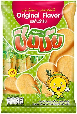 Shinmai, Thai Jasmine Rice Crackers, Original Flavour, 60 g. [Pack of 3 pieces]