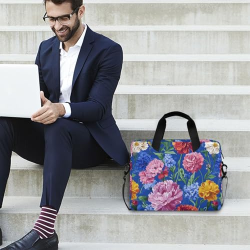 Funda para laptop 15.6 pulgadas con asa y correa azul miniatura 3
