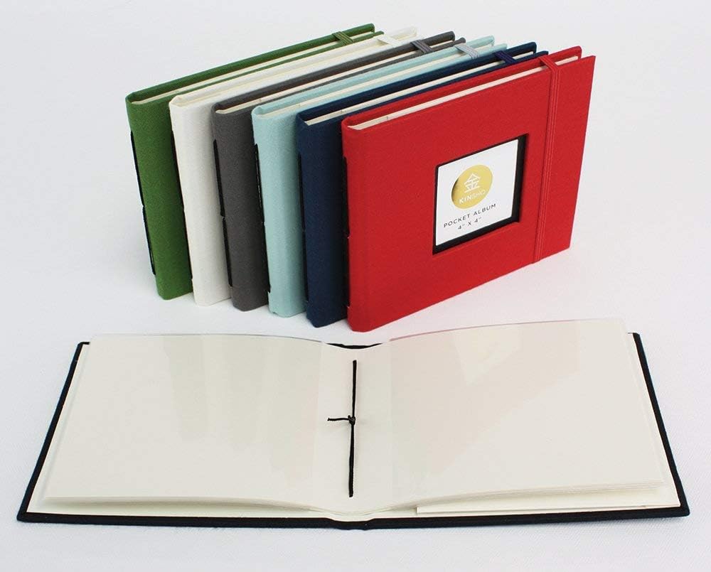 Kinsho Pocket Albums, 4" x 4", Stone