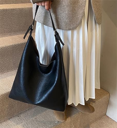 Fashion PU Leather Tote Bag Women Men Stylish Fall Shoulder Bag Inner Zipper Pouch Minimalist Daily Commute Handbag2