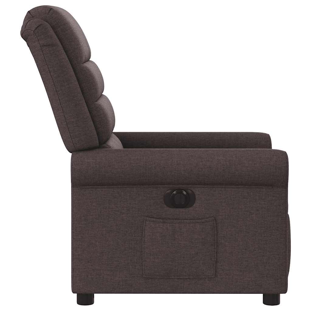 Generico Poltrona Elettrica Reclinabile Marrone Scuro in Tessuto,Mobili,Sedie,Poltrone,Marrone,22.3 kg,3303299
