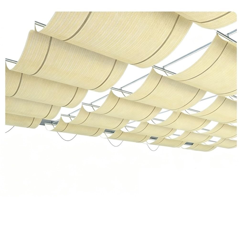 Retractable Wave Pergola Canopy Shade Cover, Retractable Shades For Patio, UV & Weather Sliding Wire Awning, Outdoor Sun Shade For Patio Porch Backyard Garden(1.2x4m)
