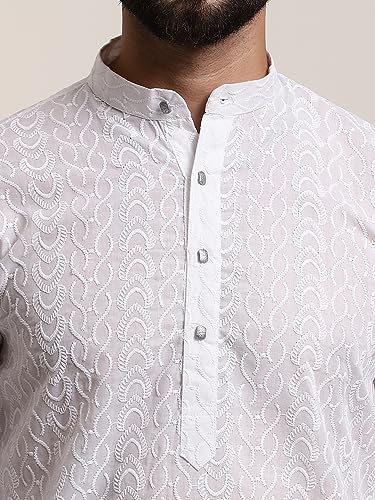 Image of SOJANYA Elegant Pastel Color Embellished Kurta for Men | Minimal Embroidery Festive & Ethnic Wear