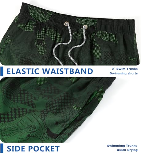 Image of APTRO Men's Long Swim Trunks with Mesh Lining Beach Bathing Suits Board Shorts Swimwear with Pockets and No Mesh
