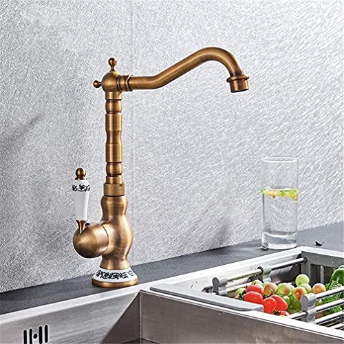 Robinet de cuisine en laiton avec mécanisme mélangeur eau chaude