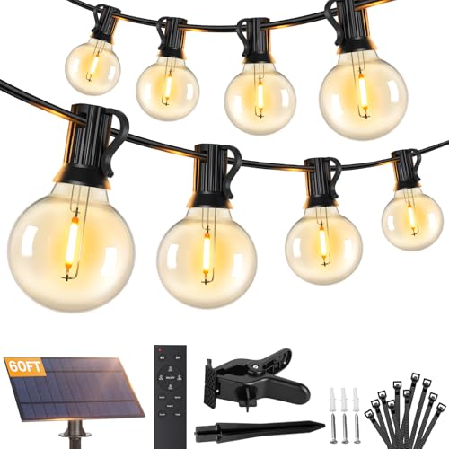 Brightever Solar String Lights Outdoor with Remote, 60FT 25+1 LED